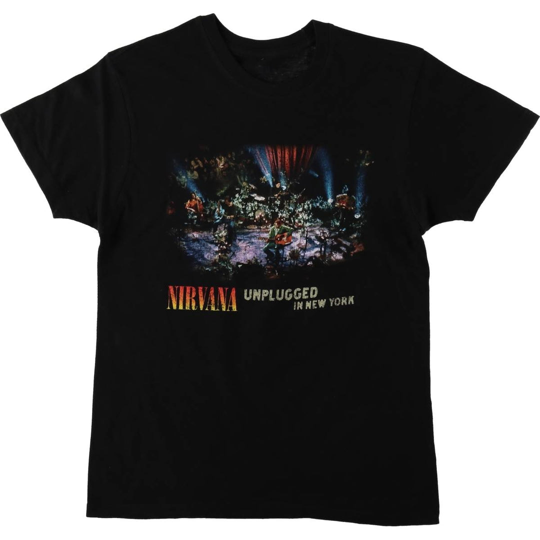 NIRVANA Nirvana Band T-shirt, Band T, Men's S size cotton black type Vintage Second Hand