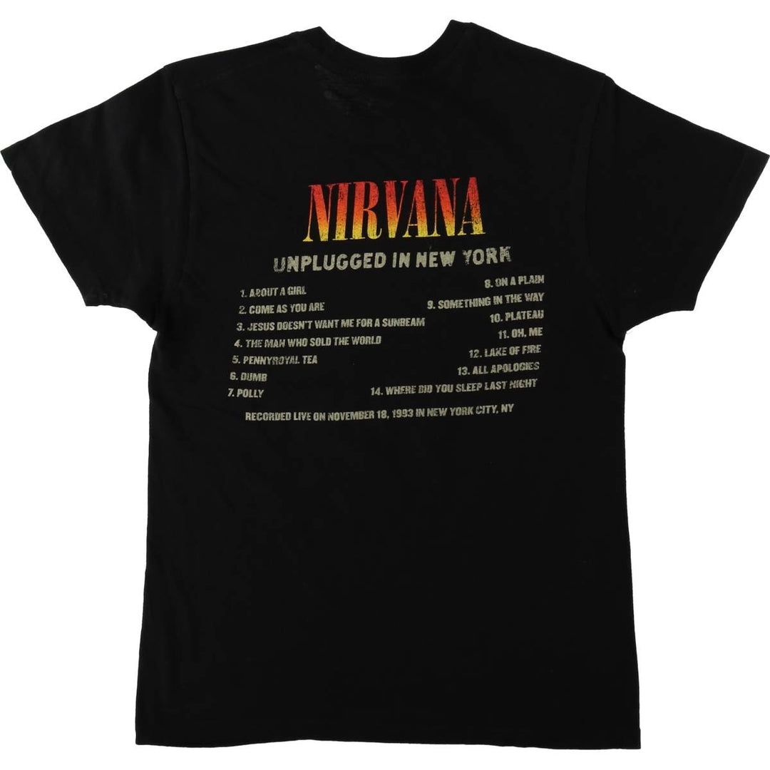 NIRVANA Nirvana Band T-shirt, Band T, Men's S size cotton black type Vintage Second Hand