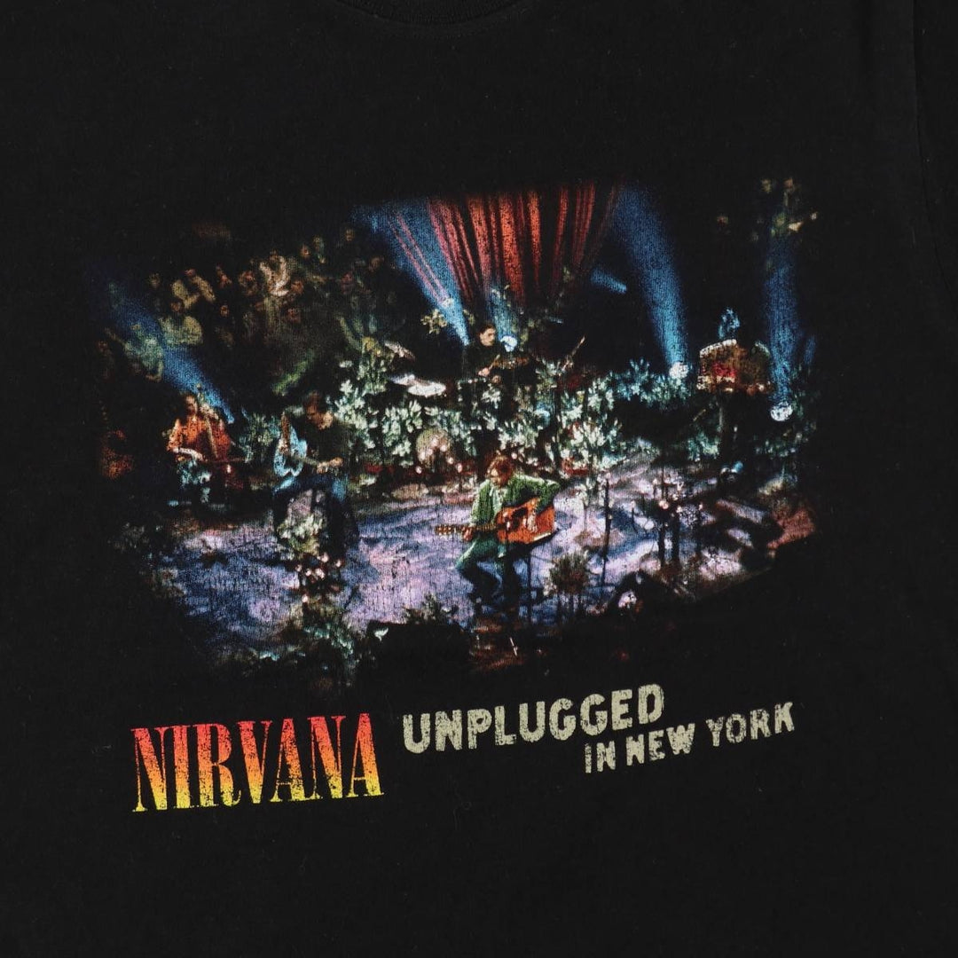 NIRVANA Nirvana Band T-shirt, Band T, Men's S size cotton black type Vintage Second Hand