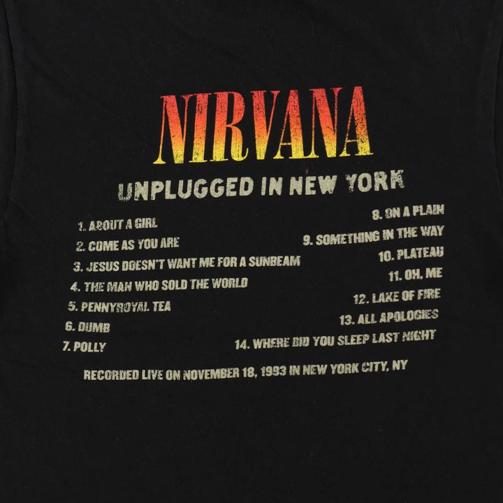 NIRVANA Nirvana Band T-shirt, Band T, Men's S size cotton black type Vintage Second Hand