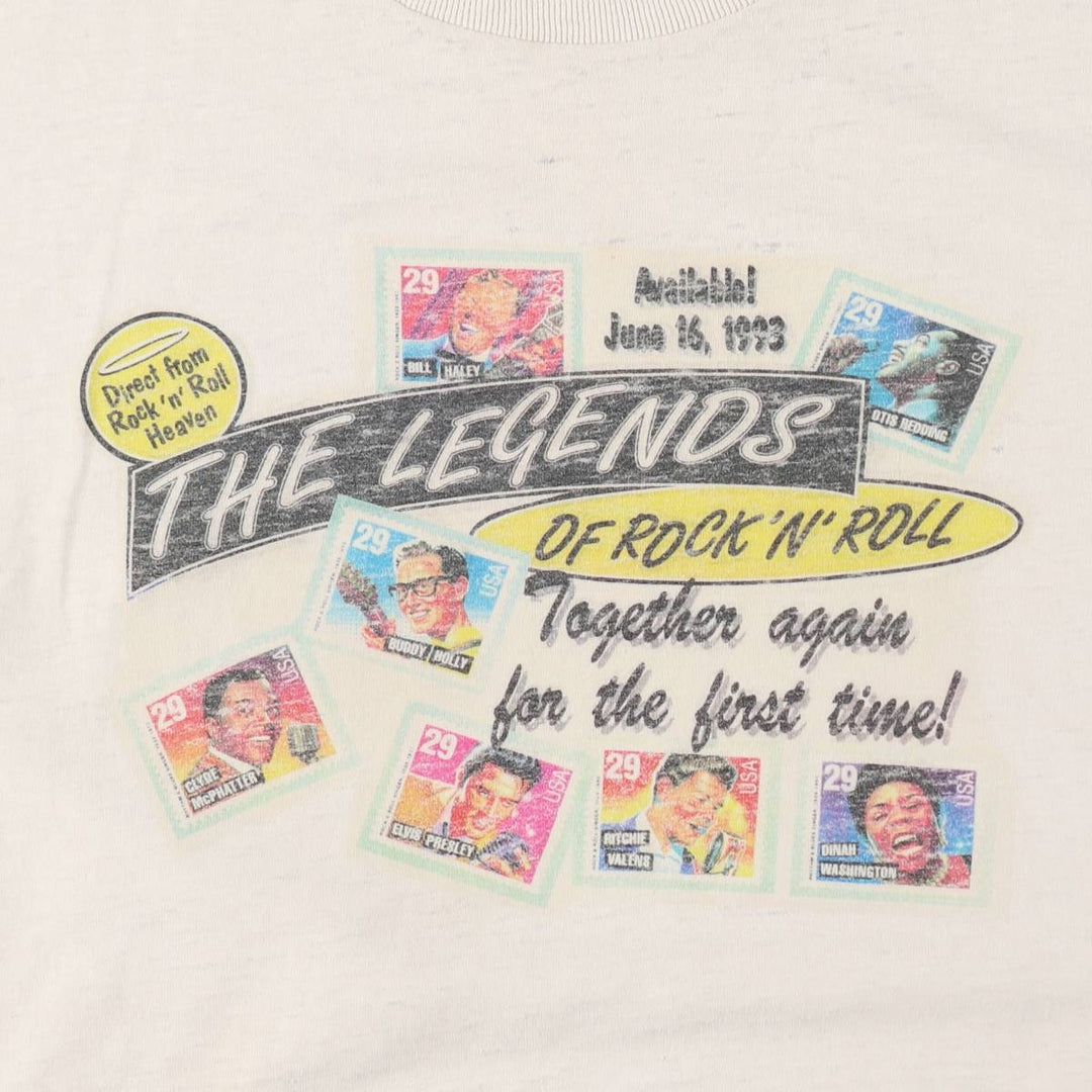 ONEITA The Legends of Rock 'n' Roll Band T-Shirt (Men's XL equivalent) cotton unbleached Vintage Second Hand