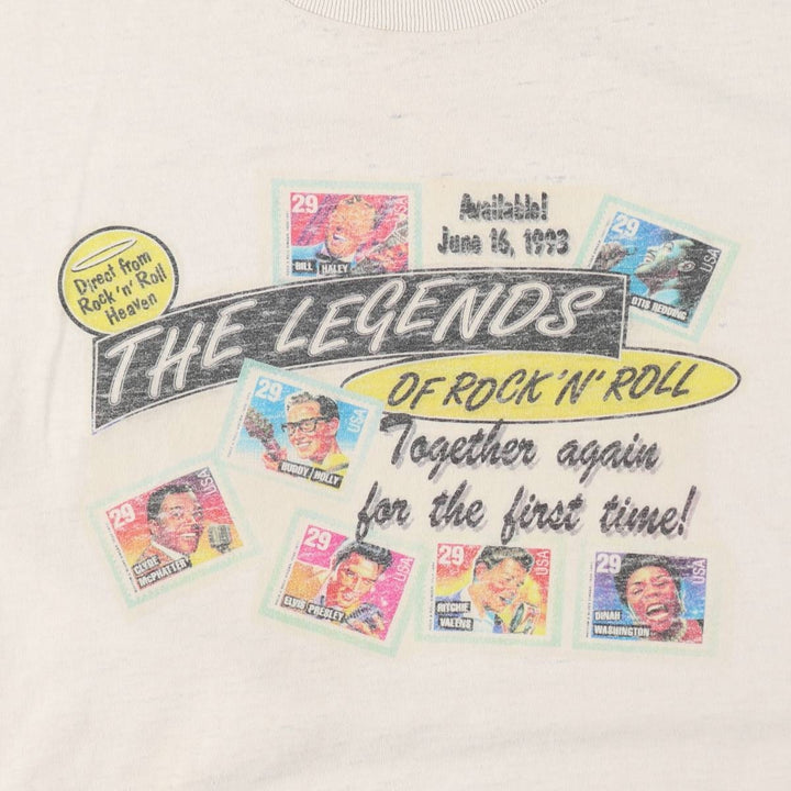 ONEITA The Legends of Rock 'n' Roll Band T-Shirt (Men's XL equivalent) cotton unbleached Vintage Second Hand