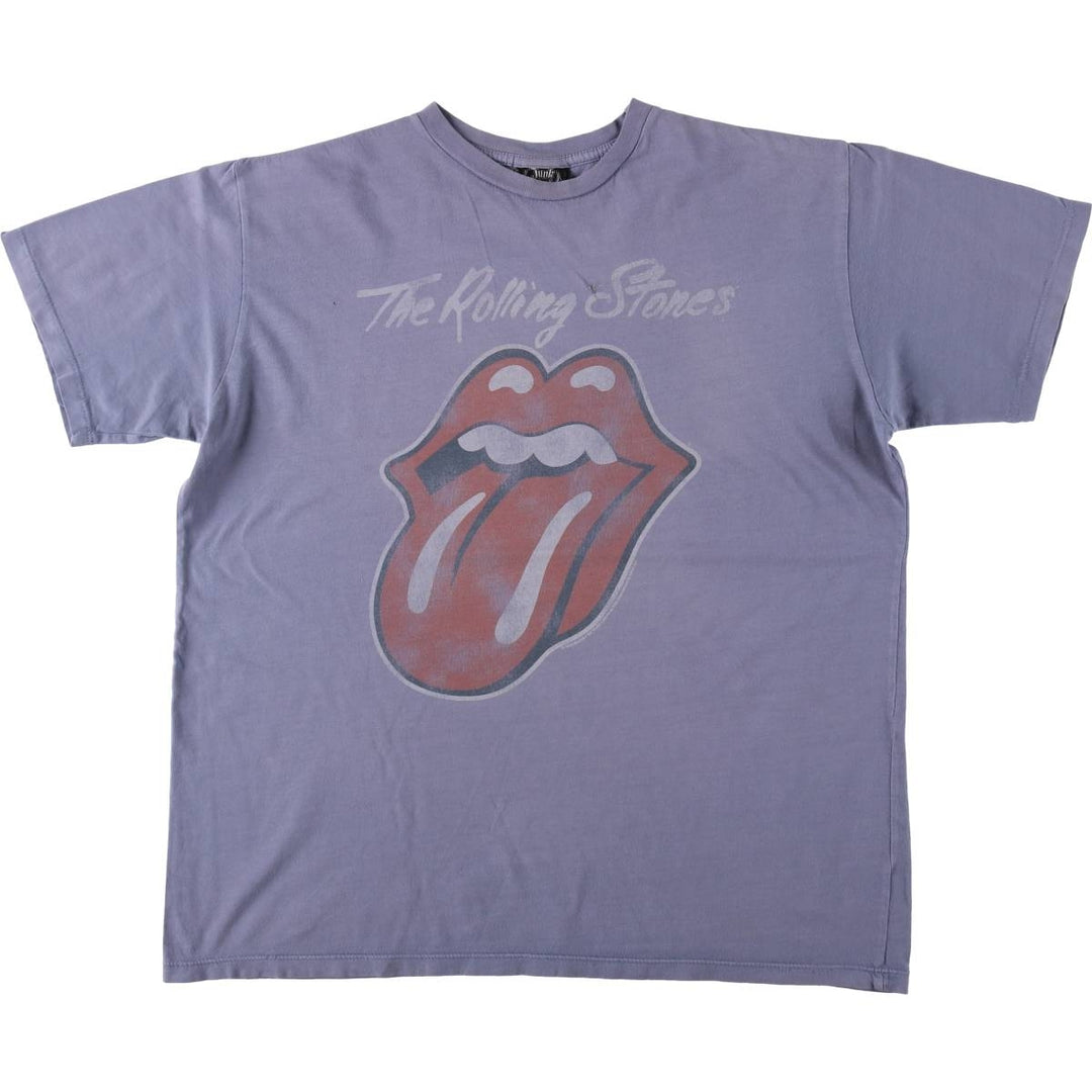 JUNK FOOD The Rolling Stones Band T-shirt, Made in USA, Men's Size M (approx.) cotton Blue type light blue Vintage Second Hand