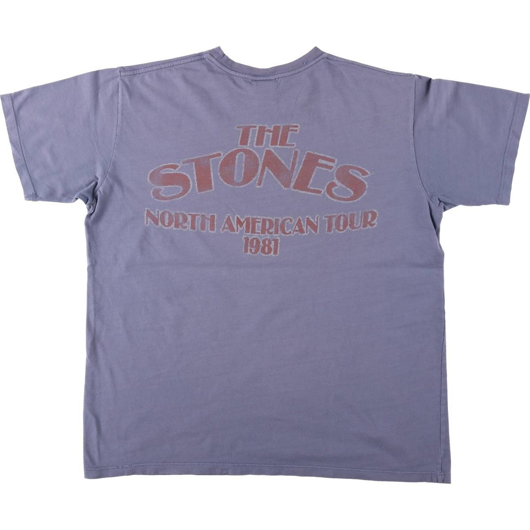 JUNK FOOD The Rolling Stones Band T-shirt, Made in USA, Men's Size M (approx.) cotton Blue type light blue Vintage Second Hand