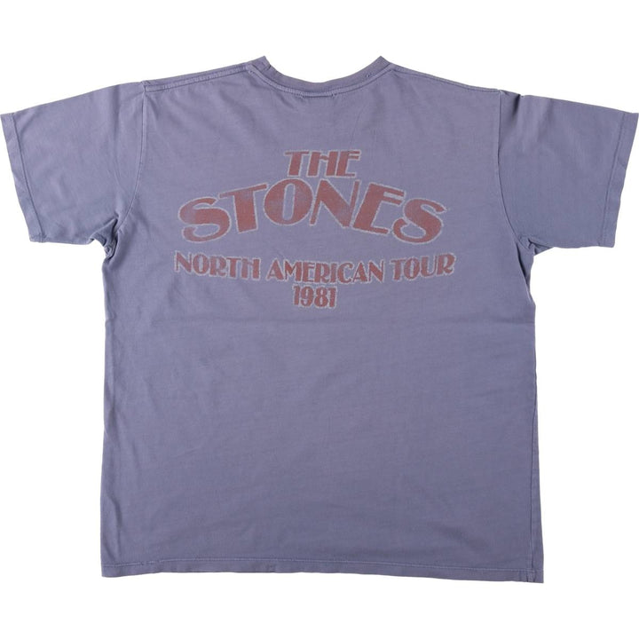 JUNK FOOD The Rolling Stones Band T-shirt, Made in USA, Men's Size M (approx.) cotton Blue type light blue Vintage Second Hand
