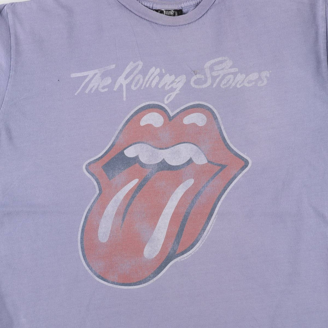 JUNK FOOD The Rolling Stones Band T-shirt, Made in USA, Men's Size M (approx.) cotton Blue type light blue Vintage Second Hand