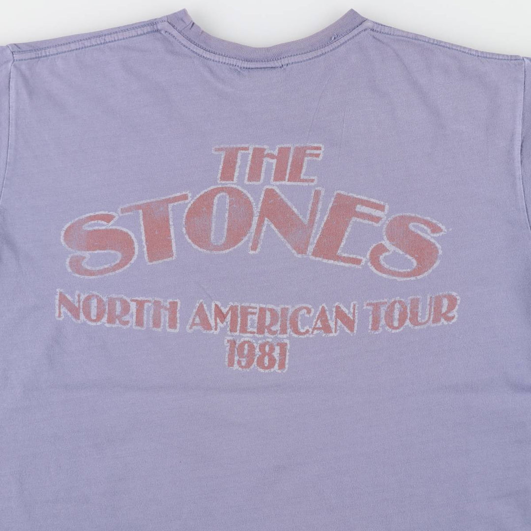 JUNK FOOD The Rolling Stones Band T-shirt, Made in USA, Men's Size M (approx.) cotton Blue type light blue Vintage Second Hand