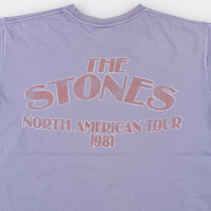 JUNK FOOD The Rolling Stones Band T-shirt, Made in USA, Men's Size M (approx.) cotton Blue type light blue Vintage Second Hand