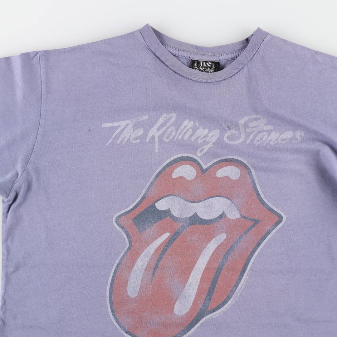 JUNK FOOD The Rolling Stones Band T-shirt, Made in USA, Men's Size M (approx.) cotton Blue type light blue Vintage Second Hand