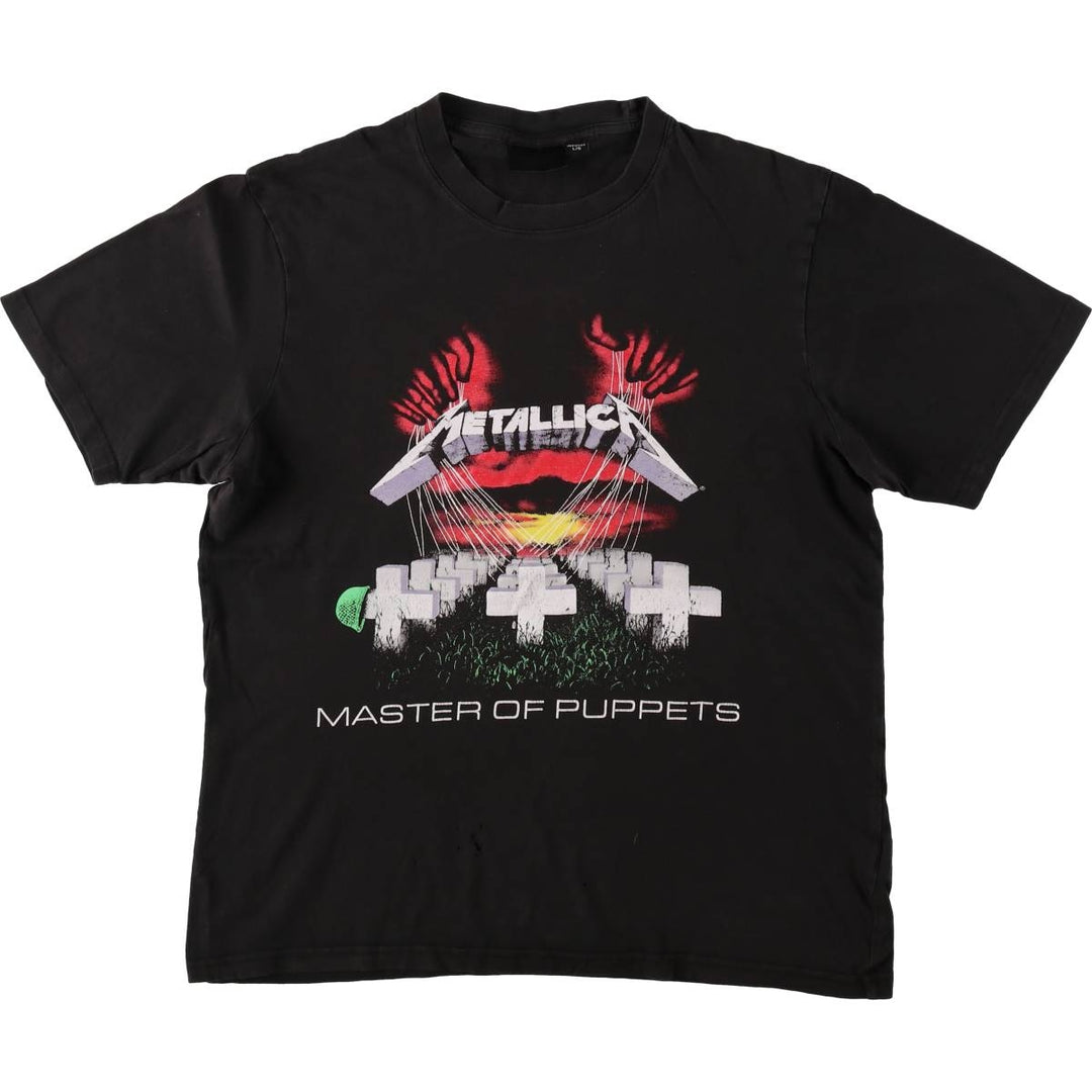 METALLICA Metallica Band T-shirt Band T Men's L size unclear black type Vintage Second Hand