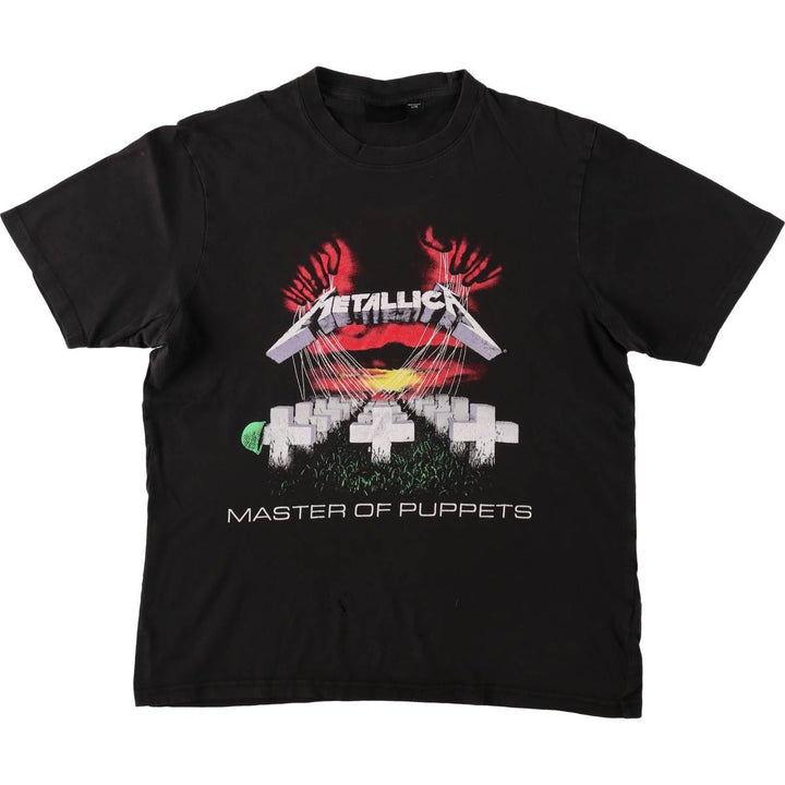 METALLICA Metallica Band T-shirt Band T Men's L size unclear black type Vintage Second Hand