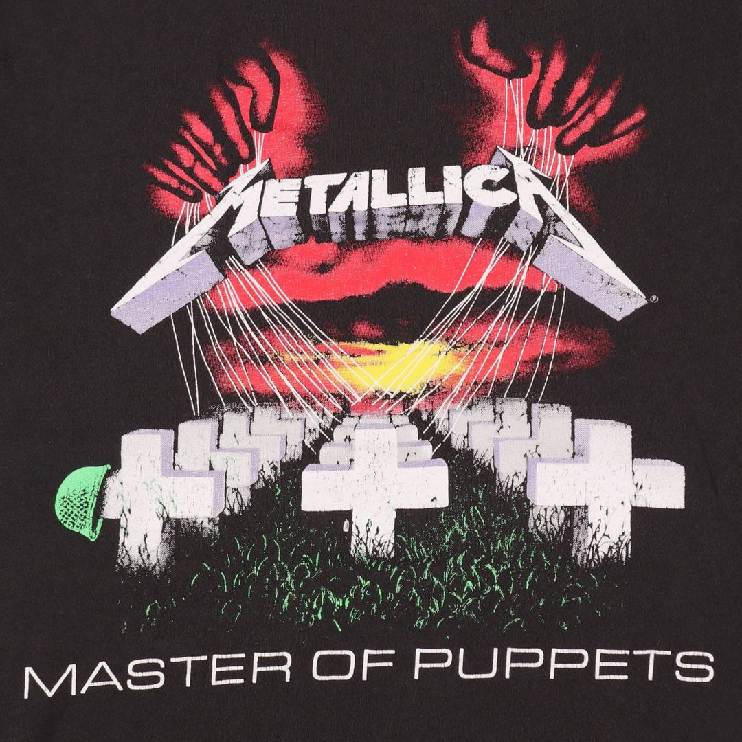 METALLICA Metallica Band T-shirt Band T Men's L size unclear black type Vintage Second Hand