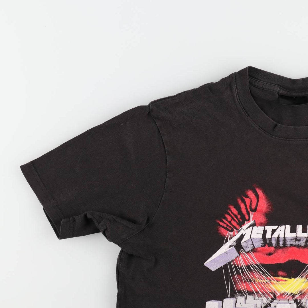 METALLICA Metallica Band T-shirt Band T Men's L size unclear black type Vintage Second Hand