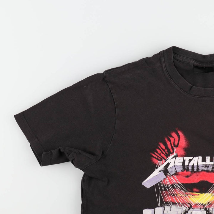 METALLICA Metallica Band T-shirt Band T Men's L size unclear black type Vintage Second Hand
