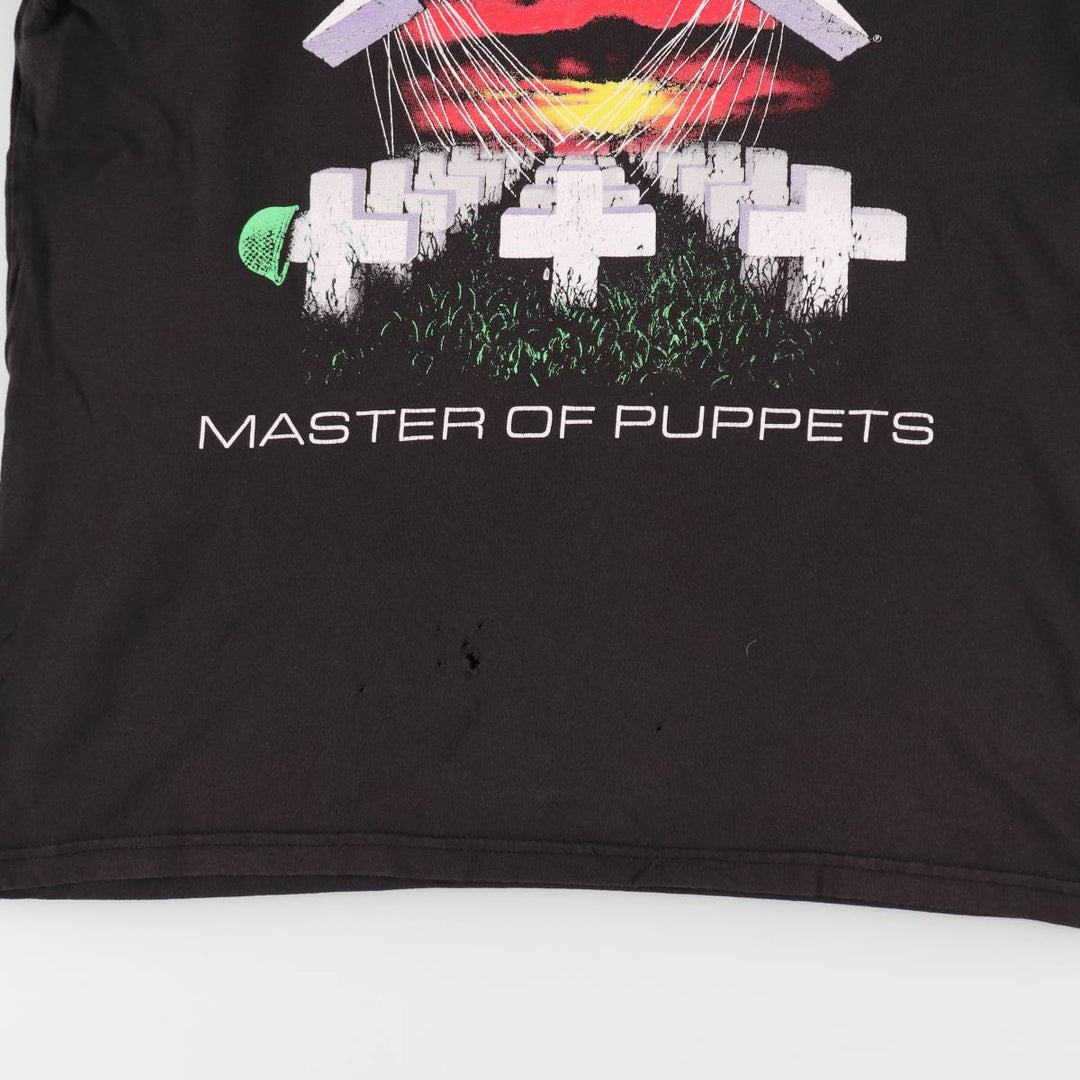 METALLICA Metallica Band T-shirt Band T Men's L size unclear black type Vintage Second Hand