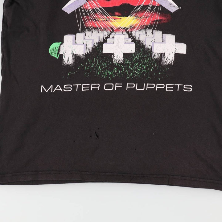 METALLICA Metallica Band T-shirt Band T Men's L size unclear black type Vintage Second Hand