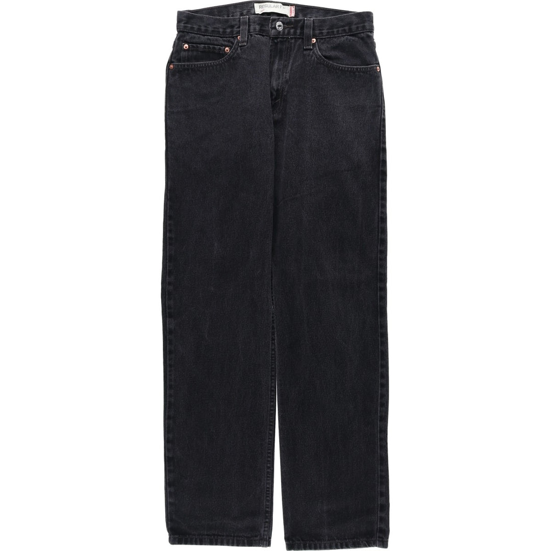Levi's 505 REGULAR FIT black denim tapered denim pants for men, size w33 cotton black type Vintage Second Hand