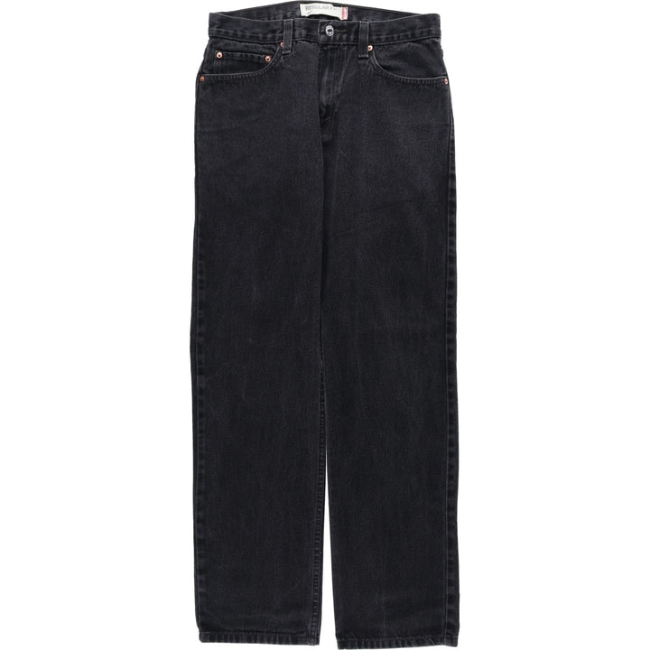 Levi's 505 REGULAR FIT black denim tapered denim pants for men, size w33 cotton black type Vintage Second Hand
