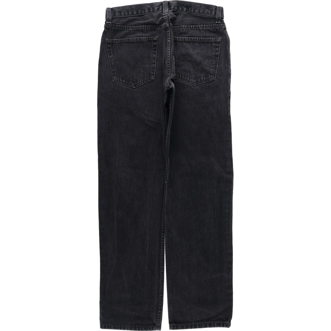 Levi's 505 REGULAR FIT black denim tapered denim pants for men, size w33 cotton black type Vintage Second Hand