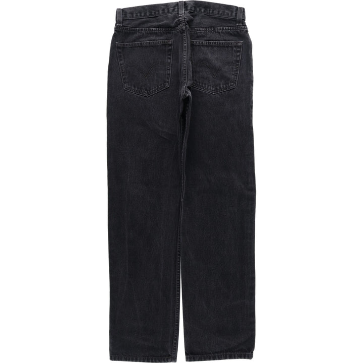 Levi's 505 REGULAR FIT black denim tapered denim pants for men, size w33 cotton black type Vintage Second Hand