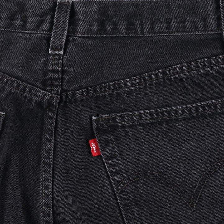 Levi's 505 REGULAR FIT black denim tapered denim pants for men, size w33 cotton black type Vintage Second Hand