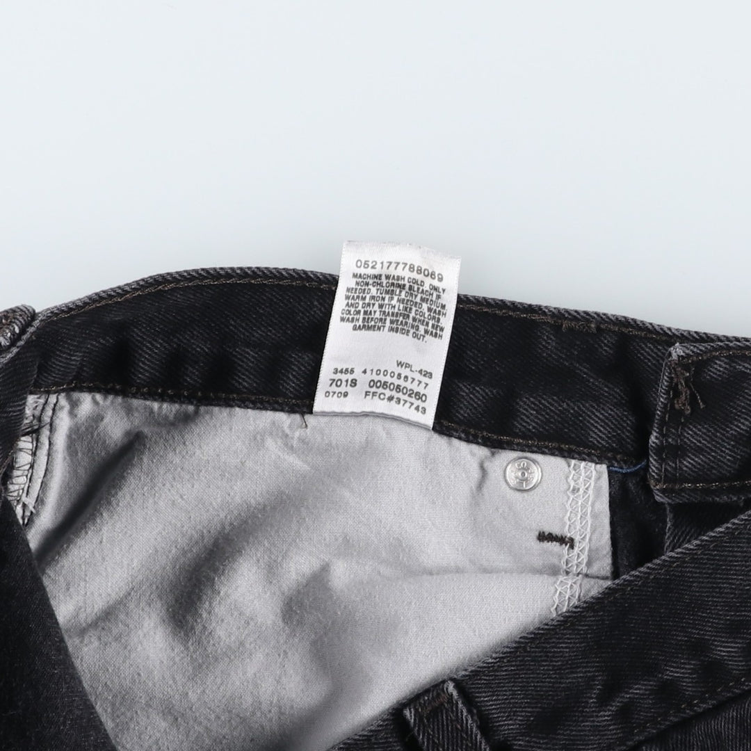 Levi's 505 REGULAR FIT black denim tapered denim pants for men, size w33 cotton black type Vintage Second Hand