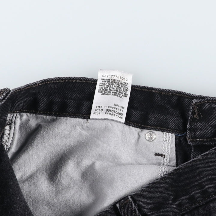Levi's 505 REGULAR FIT black denim tapered denim pants for men, size w33 cotton black type Vintage Second Hand