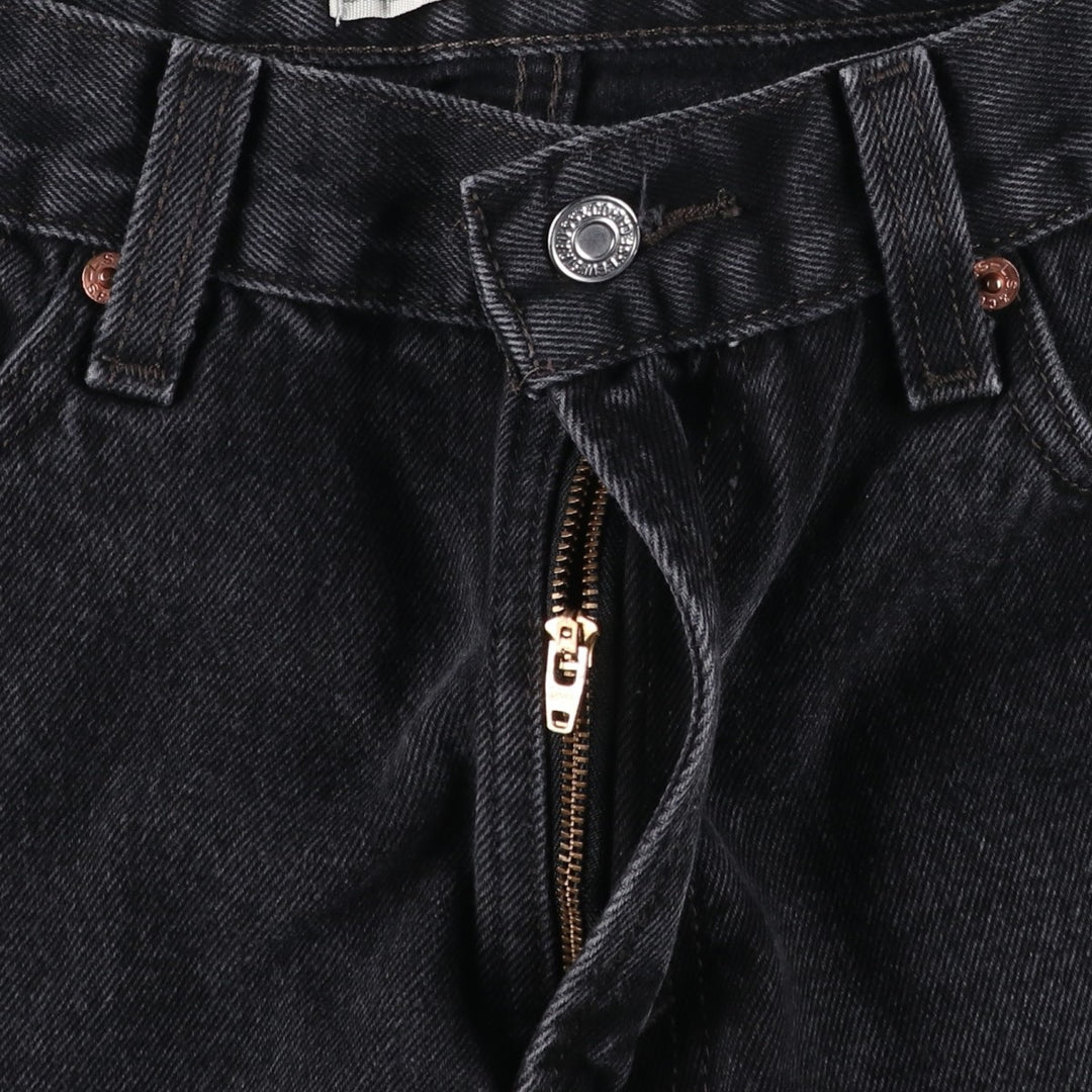 Levi's 505 REGULAR FIT black denim tapered denim pants for men, size w33 cotton black type Vintage Second Hand