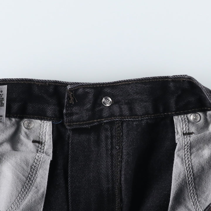 Levi's 505 REGULAR FIT black denim tapered denim pants for men, size w33 cotton black type Vintage Second Hand
