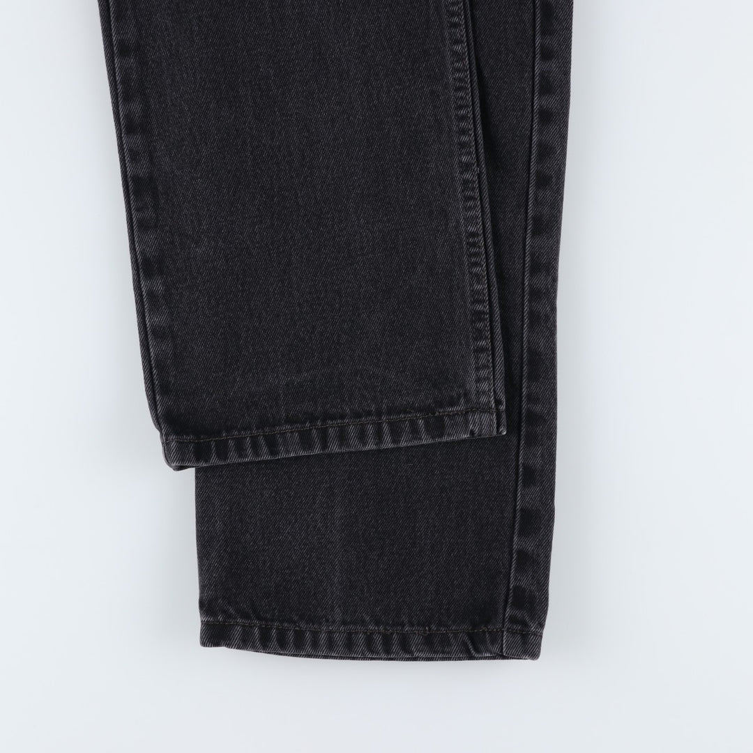 Levi's 505 REGULAR FIT black denim tapered denim pants for men, size w33 cotton black type Vintage Second Hand