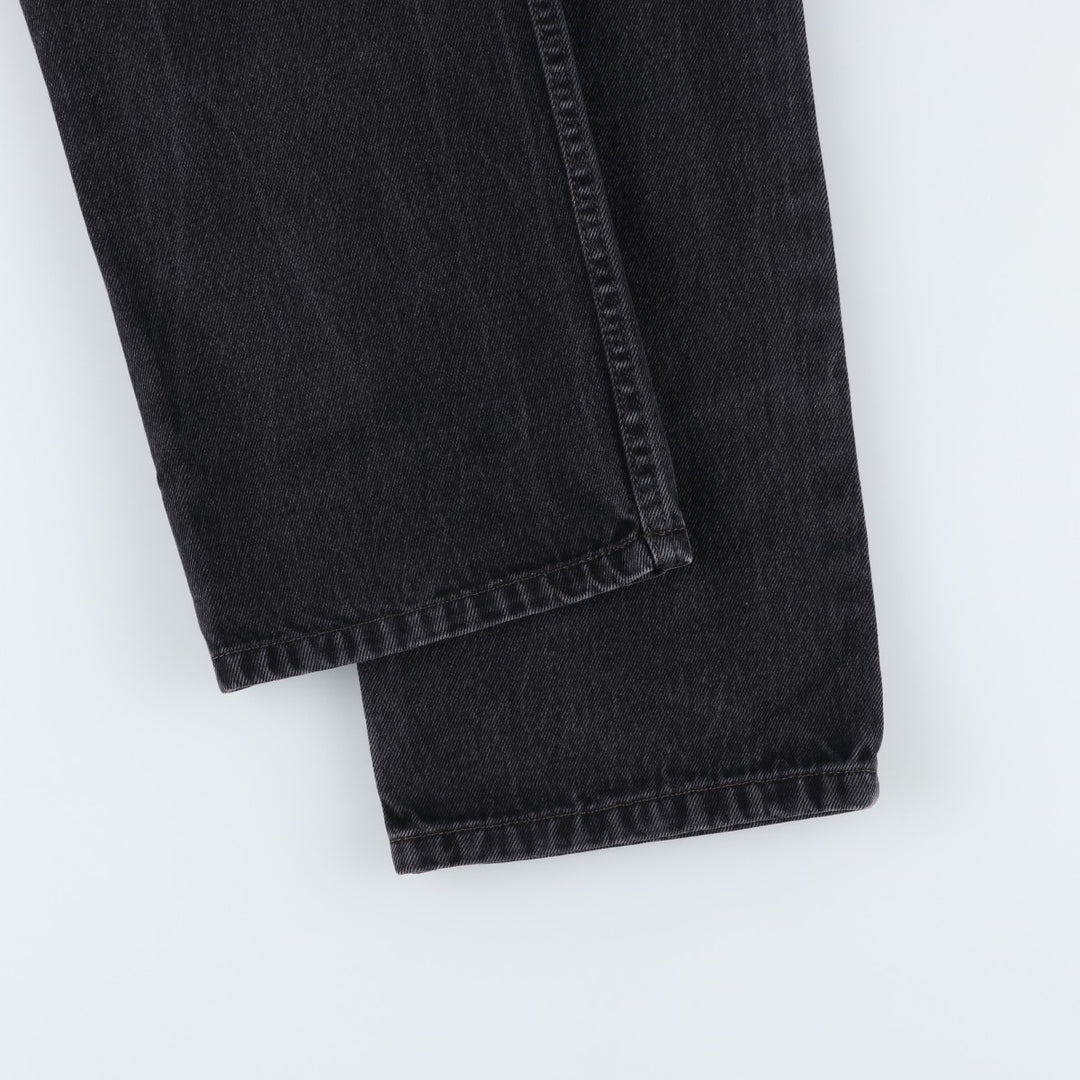 Levi's 505 REGULAR FIT black denim tapered denim pants for men, size w33 cotton black type Vintage Second Hand