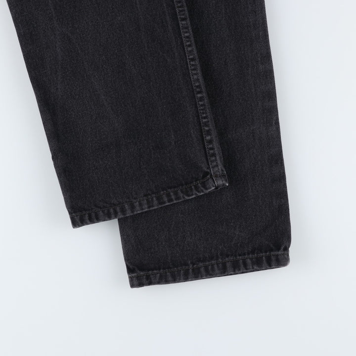 Levi's 505 REGULAR FIT black denim tapered denim pants for men, size w33 cotton black type Vintage Second Hand