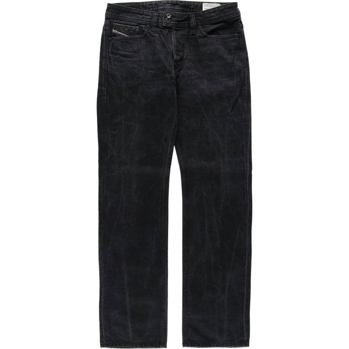 Diesel black denim straight leg jeans, made in Italy, men's size W31 (approx.) cotton black type Vintage Second Hand