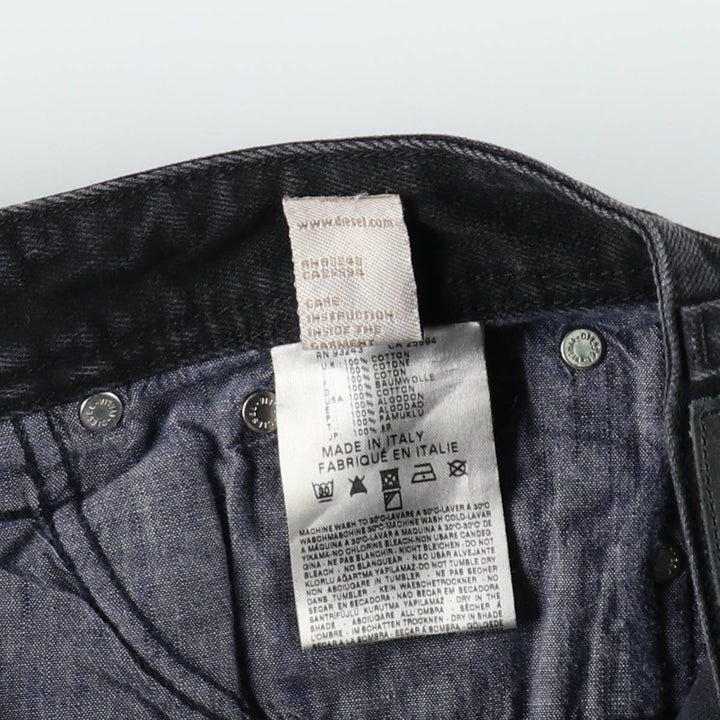 Diesel black denim straight leg jeans, made in Italy, men's size W31 (approx.) cotton black type Vintage Second Hand