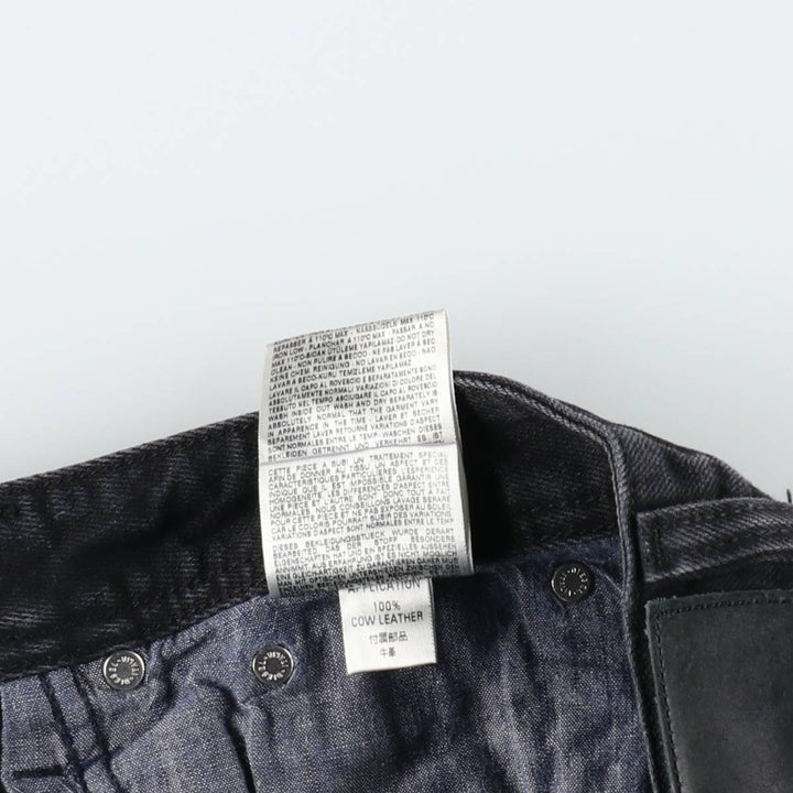 Diesel black denim straight leg jeans, made in Italy, men's size W31 (approx.) cotton black type Vintage Second Hand