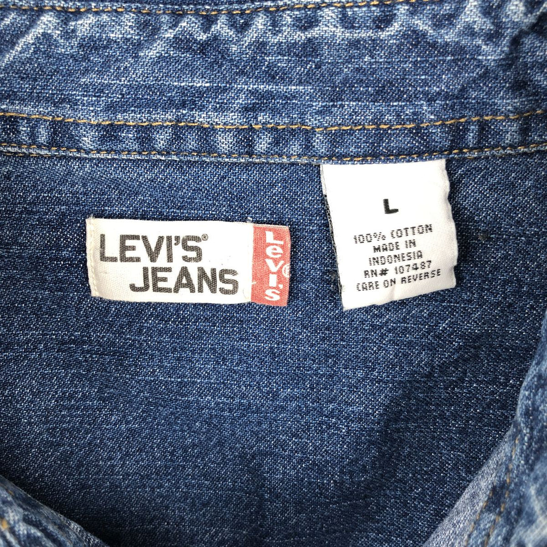 90s-00'S Levi's Jeans Long-Sleeve Denim Shirt, Men's Size L (approx.), Vintage cotton Indigo Vintage Second Hand