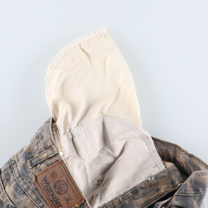 Wrangler RealTree Camo Double Knee Tapered Denim Pants (Men's W35 equivalent) cotton Khaki type sage green Vintage Second Hand