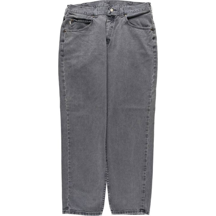 LLBean Black Denim Tapered Denim Pants, Men's Size W36 (approx.) unclear black type Vintage Second Hand