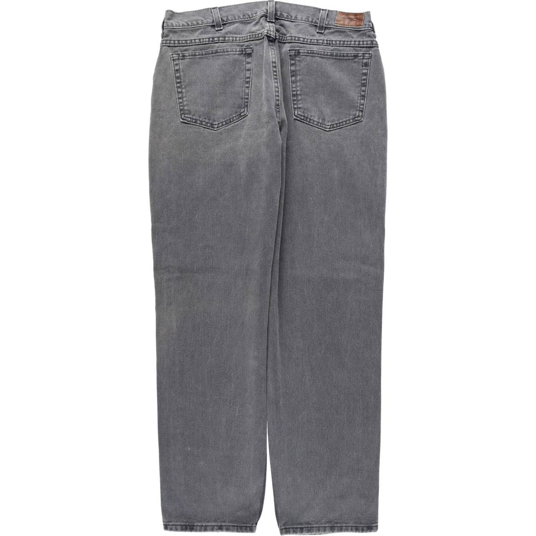 LLBean Black Denim Tapered Denim Pants, Men's Size W36 (approx.) unclear black type Vintage Second Hand