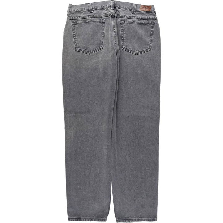 LLBean Black Denim Tapered Denim Pants, Men's Size W36 (approx.) unclear black type Vintage Second Hand