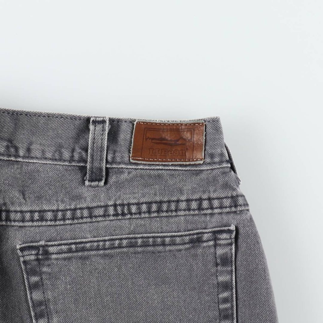 LLBean Black Denim Tapered Denim Pants, Men's Size W36 (approx.) unclear black type Vintage Second Hand
