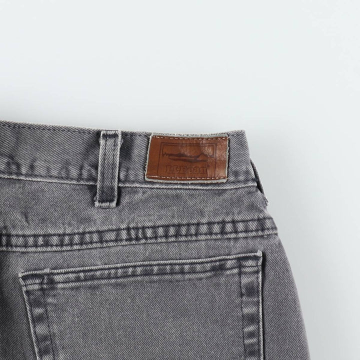 LLBean Black Denim Tapered Denim Pants, Men's Size W36 (approx.) unclear black type Vintage Second Hand