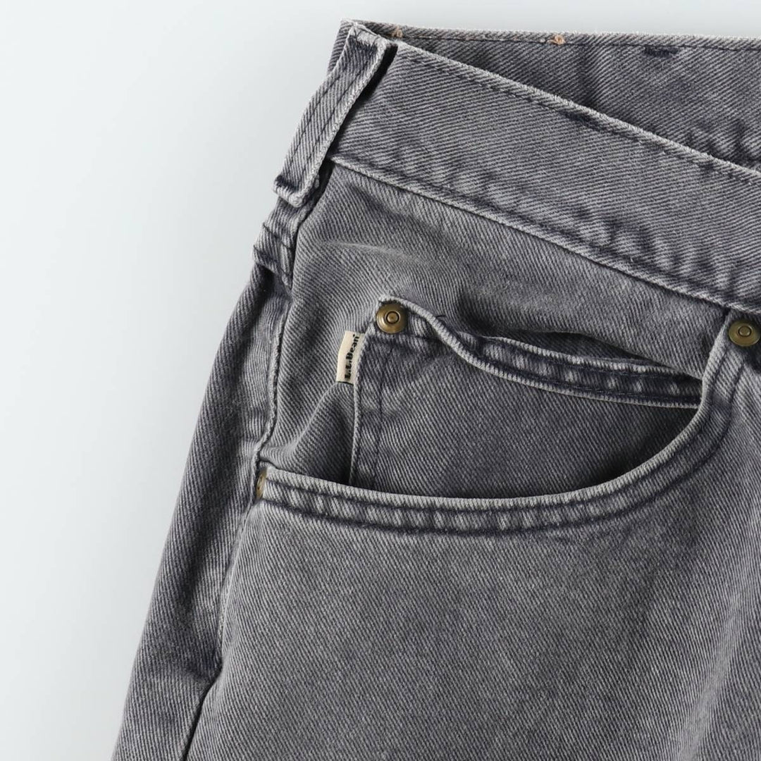 LLBean Black Denim Tapered Denim Pants, Men's Size W36 (approx.) unclear black type Vintage Second Hand