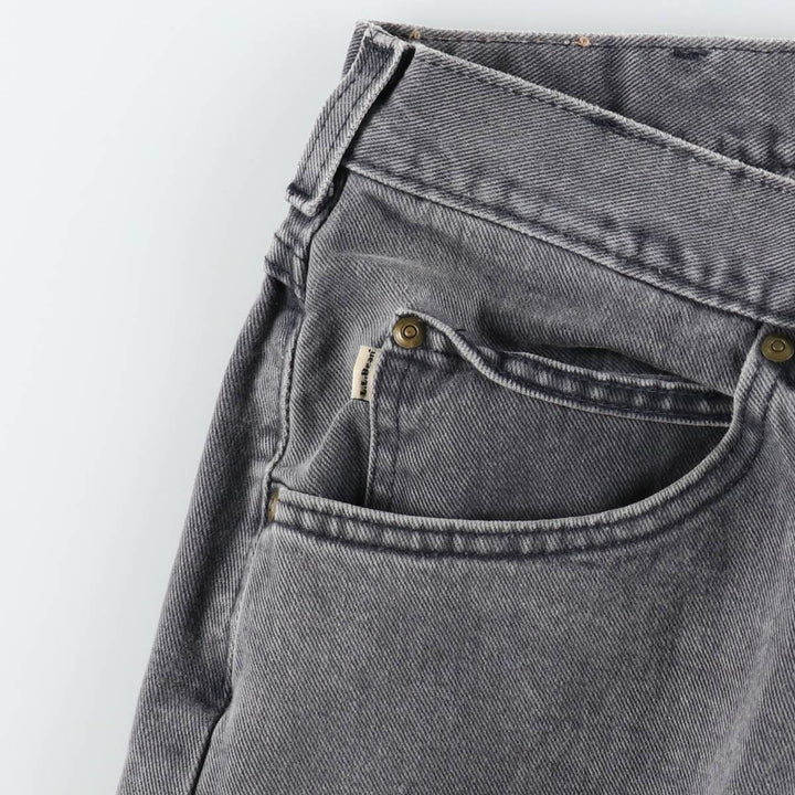 LLBean Black Denim Tapered Denim Pants, Men's Size W36 (approx.) unclear black type Vintage Second Hand