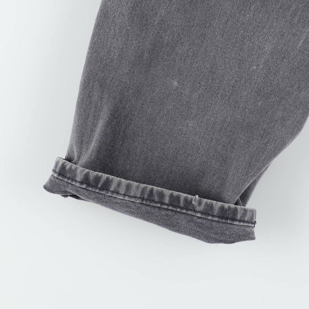 LLBean Black Denim Tapered Denim Pants, Men's Size W36 (approx.) unclear black type Vintage Second Hand