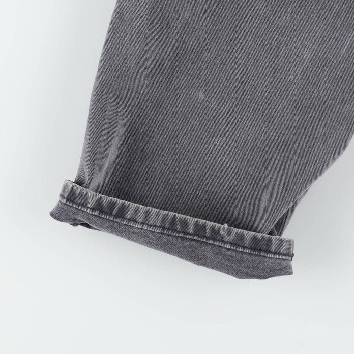 LLBean Black Denim Tapered Denim Pants, Men's Size W36 (approx.) unclear black type Vintage Second Hand