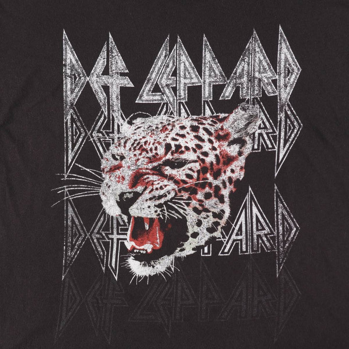 DEF LEPPARD Def Leppard Leopard Pattern Band T-shirt Band Tee Men's XL equivalent cotton black type Vintage Second Hand