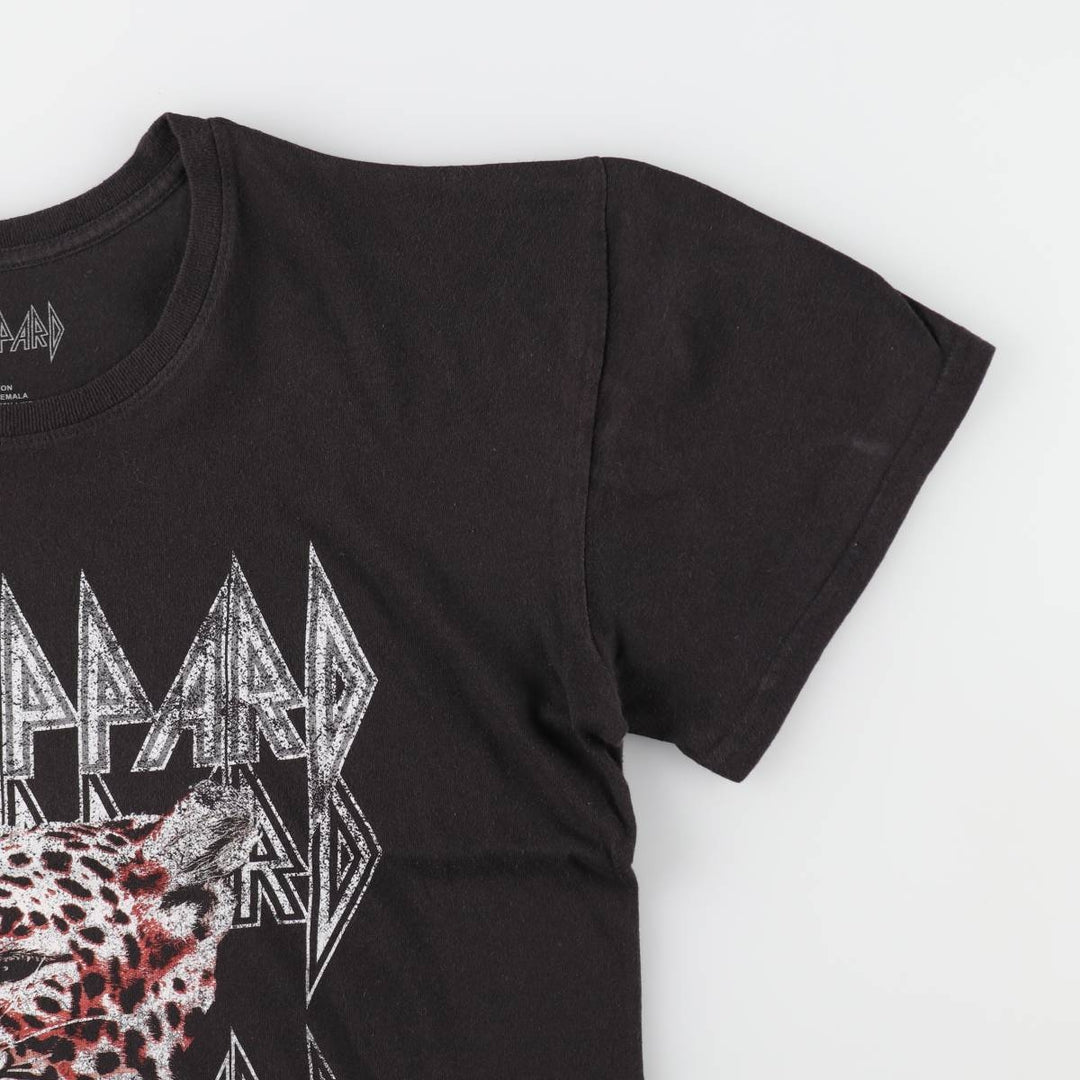 DEF LEPPARD Def Leppard Leopard Pattern Band T-shirt Band Tee Men's XL equivalent cotton black type Vintage Second Hand