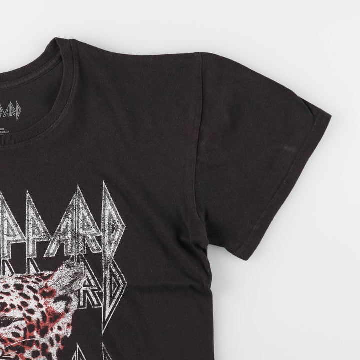 DEF LEPPARD Def Leppard Leopard Pattern Band T-shirt Band Tee Men's XL equivalent cotton black type Vintage Second Hand