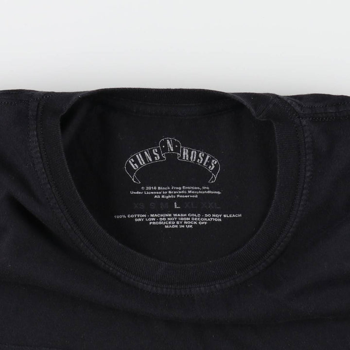 GUNS N' ROSES band t-shirt, made in the UK, men's size L (equivalent). cotton white type Vintage Second Hand